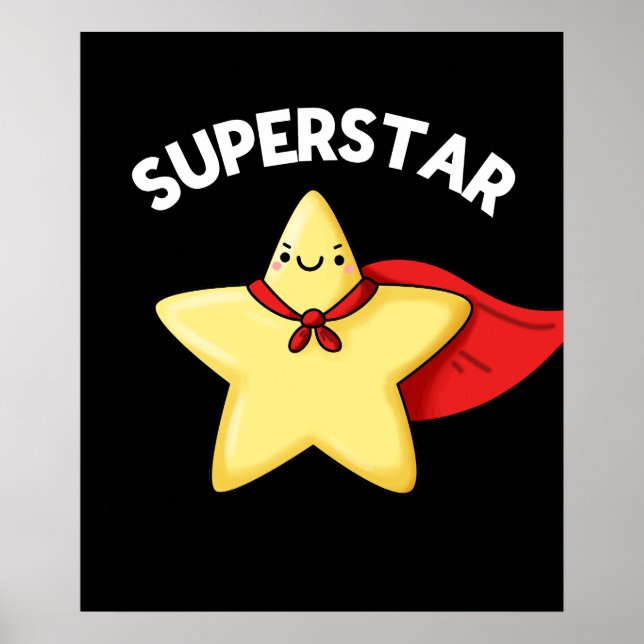Poster Astronomia Super Star Funny Pun Dark BG (Frente)