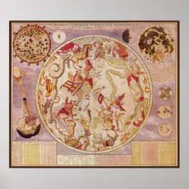 Pôster Astronomia venenosa, mapa celestial de Carel Allar