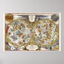 Astronomia Vintage, Mapa Celeste Planisfério
