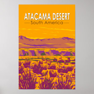 Poster Atacama Desert Sunset South America Viagem Vintage