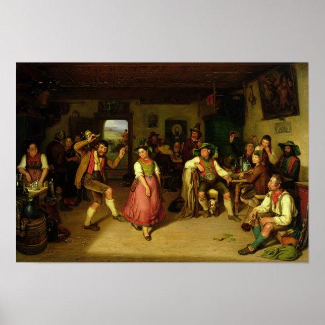 Poster Atacar e dançar em Oberbayern, 1841 (Frente)