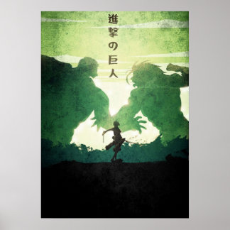 Poster ataque à design de titã 35