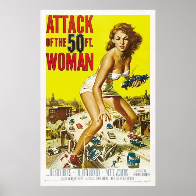 Poster Ataque à mulher de 50 pés (Frente)