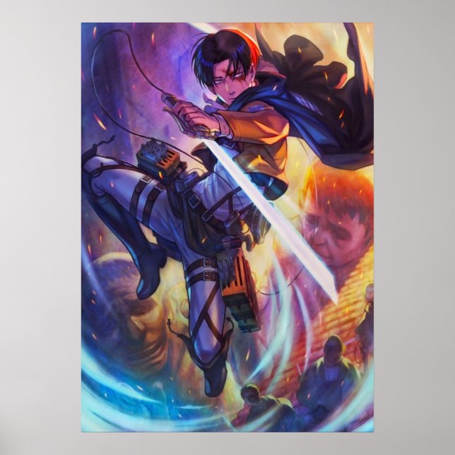 Poster Ataque a Titan Levi (Frente)
