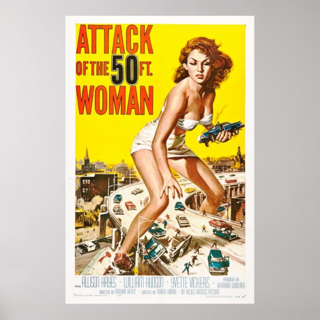 Poster Ataque Da Mulher De 50 Metros Do Filme Retro De Ar (Frente)