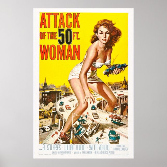 Poster Ataque Da Mulher De 50 Metros Do Filme Retro De Ar (Frente)