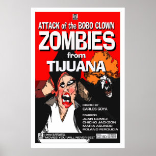 Pôster Ataque dos zombis do palhaço de Bobo