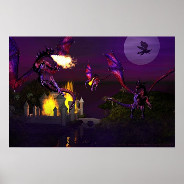 Poster Ataque Dragão de David e Michelle Wilder (Frente)