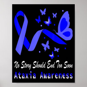 Poster Ataxia Awarness Butterfly Suporta T-Shirt75