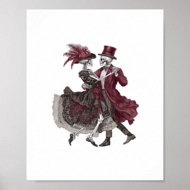 Poster Até a morte nos fazer parte - Casal de esqueleto v (Frente)