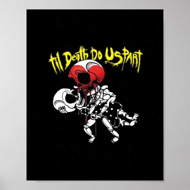 Poster Até a morte nos fazer parte - Casal esqueleto para (Frente)