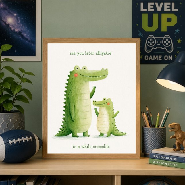 Poster Até Mais Tarde Jacaré Crocodilo Fofo (Criador carregado)