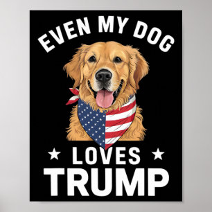 Poster Até Meu Cão Adora Trump Usa Flag Bandana