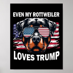 Poster Até Meu Rottweiler Adora Trump, Trump Supporter Do