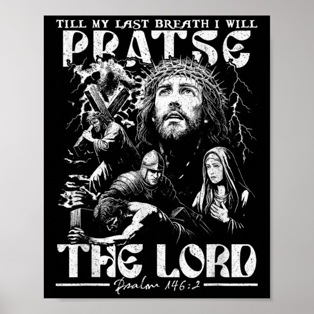 Poster Até Meu Último Respiro Eu Irei Louvar O Senhor Deu (Frente)