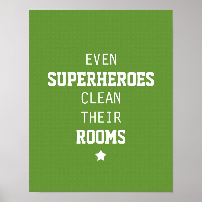 Poster Até Super-heróis Limpam suas salas (Frente)