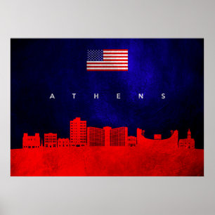 Poster Atenas Georgia Skyline
