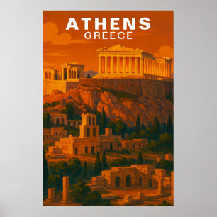 Poster Atenas, Grécia Antigos Restos Clássicos