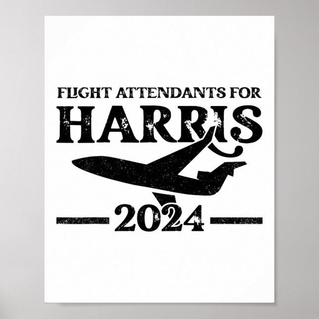 Poster Atendedores de voo para as eleições de Kamala Harr (Frente)