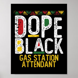 Poster Atendente de posto de gasolina preto do mês da his
