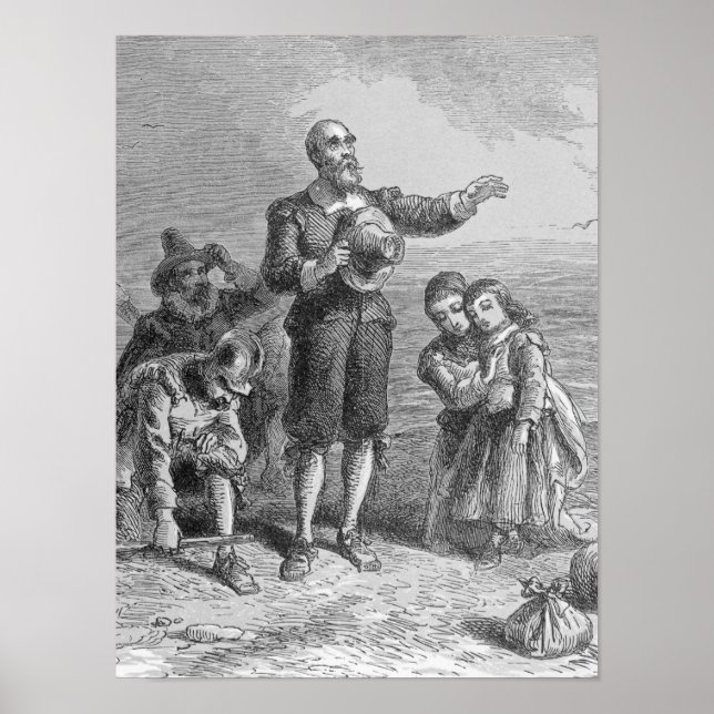 Poster Aterrissagem dos peregrinos, 1620 (Frente)