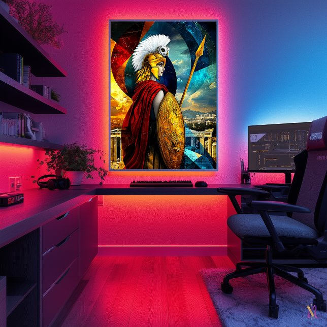 Poster Athena - Lenda Minimalista Cubista - Deusa (Criador carregado)