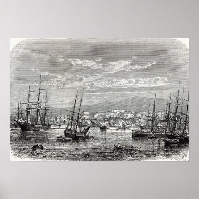 Poster Athens: general view of the Piraeus, (Frente)