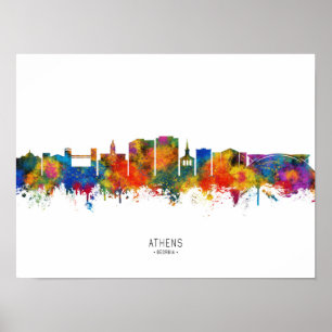 Poster Athens Georgia Skyline