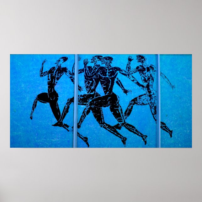 Poster Athens Marathon Blue Print (Frente)