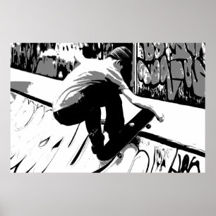 Poster Atingindo a Rampa - Skateboarder