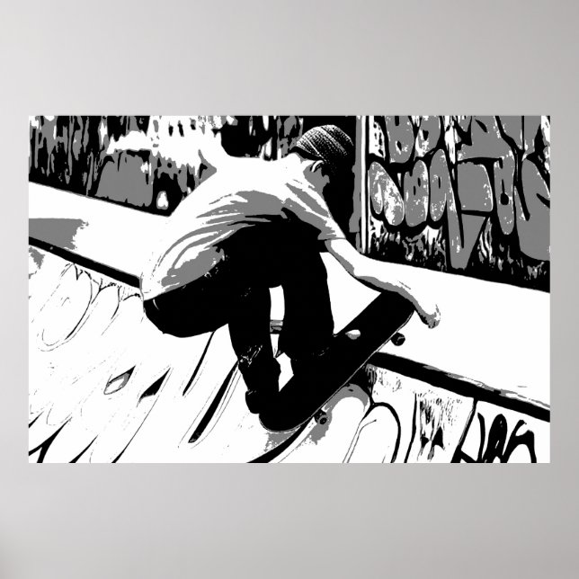 Poster Atingindo a Rampa - Skateboarder (Frente)