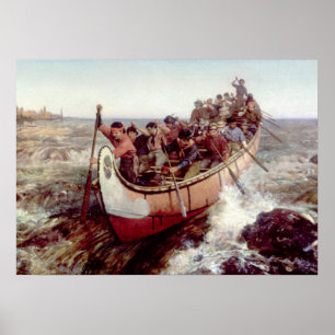 Poster Atirando nos Rapids, 1879, por Frances Anne Hopkin