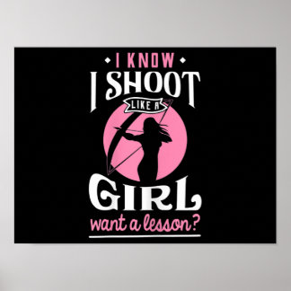 Poster Atirar Como Uma Garota Quer Lição - Presente De Ca