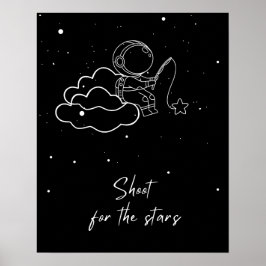 Poster atirar para a arte da parede das estrelas