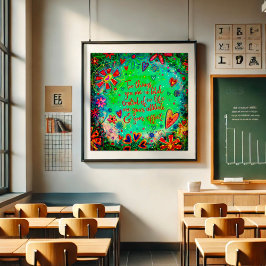 Poster Atitude divertida e inspirividade de citação de es