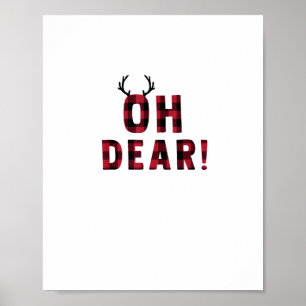 Poster Atitude Divertida Oh Querido Cervo Xadrez Design C