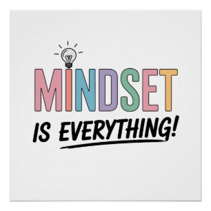 Pôster Atitude Mental É Tudo – Inspiração Pastel