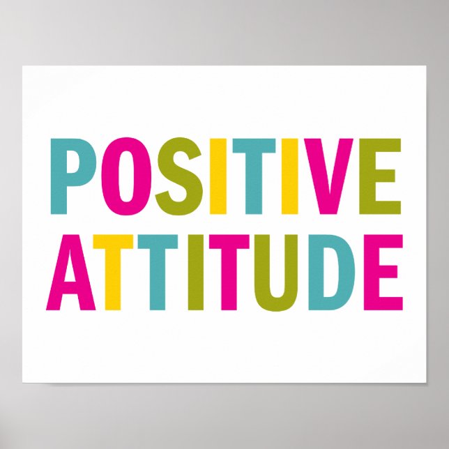 Pôster Atitude Positiva em cores vibrantes (Frente)