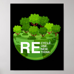 Poster Ativação ambiental Reutilizar Reciclar Renovar Rep