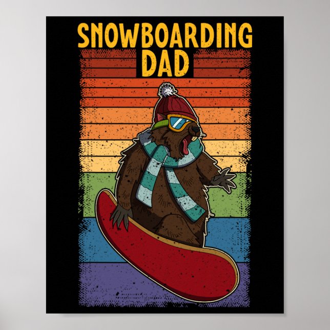 Poster Atividade Competitiva do Snowboard Skiing Snowboar (Frente)