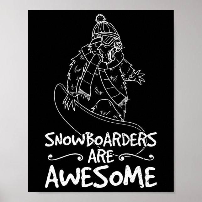 Poster Atividade Competitiva do Snowboard Skiing Snowboar (Frente)