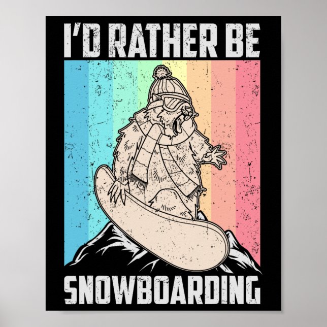 Poster Atividade Competitiva do Snowboard Skiing Snowboar (Frente)