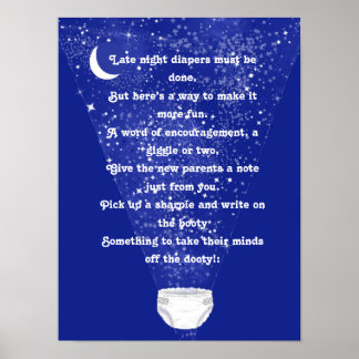 Poster Atividade de Chá de fraldas de Fralda de Co-Ed Cut