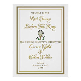 Pôster Atividade de Fim de Semana de Golfe Pré-Casamento 
