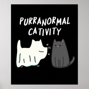 Poster Atividade Purranormal Dia das Bruxas Gato Trocadil