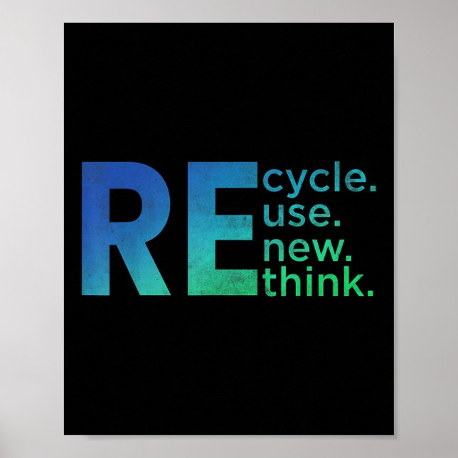 Poster Ativismo Ambiental Infantil - Recicle Reutilize Re (Frente)