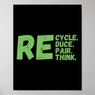 Poster Ativismo do Dia da Terra para Repensar Reparo Redu