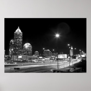 Pôster Atlanta do centro BW