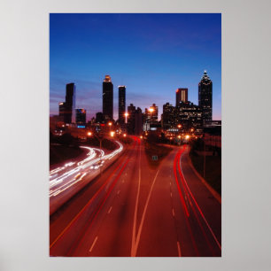 Poster Atlanta do centro na noite