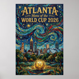 Poster Atlanta Football Art 2026 City Stadium Design
